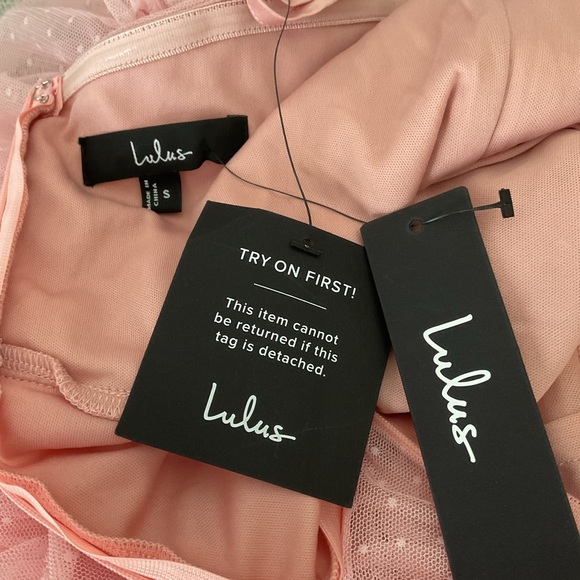 Lulus Pure Radiance Pink Mesh Swiss Dot Tiered Ruffle Straps Maxi Dress NWT S - Picture 9 of 15